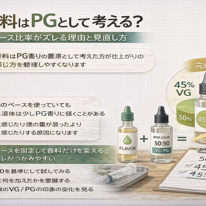 香料はPGとして考える？ベース比率がズレる理由と見直し方