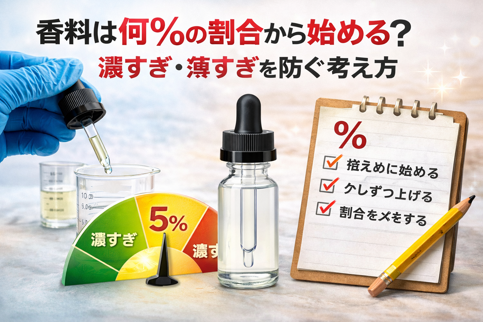 香料は何％の割合から始める？濃すぎ・薄すぎを防ぐ考え方
