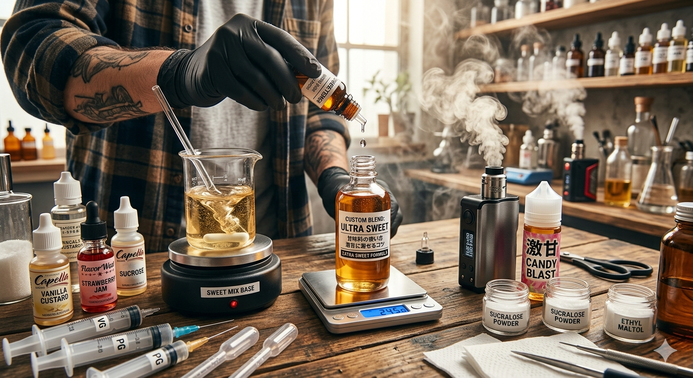 VAPEリキッドを甘くする方法｜甘味料の使い方と激甘に寄せるコツ