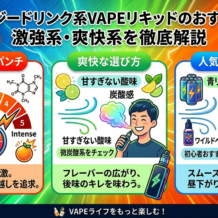エナジードリンク系VAPEリキッドのおすすめは？甘さ・爽快感・吸いやすさで選ぶ